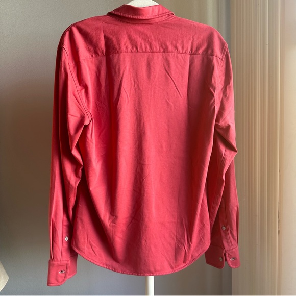 NWOT UNTUCKit Huber Jersey Knit Long Sleeves Button Up Shirt in Red - Picture 2 of 6